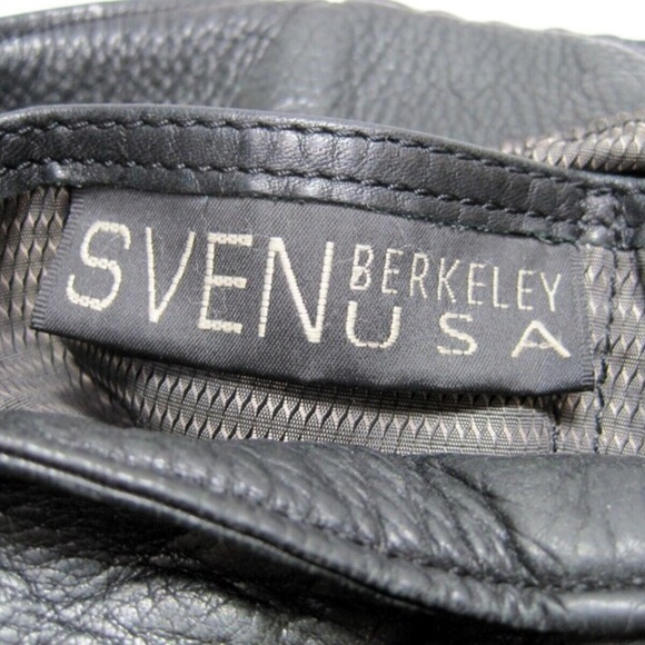 Sven Berkeley Black Leather Sling Backpack California - Picture 3 of 9